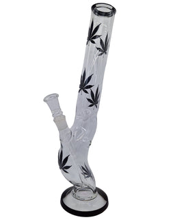 Bong in vetro S - Black Leaves (42 cm)