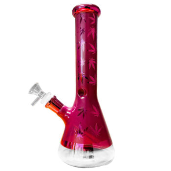 Glass Bong Purple Weed Leaves