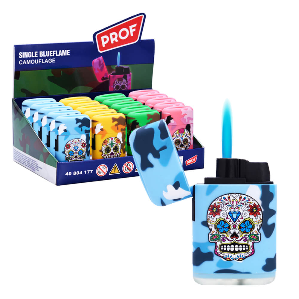 Blue Flame Camouflage Skull Lighters: Style and Functionality for Your Moments of Fire