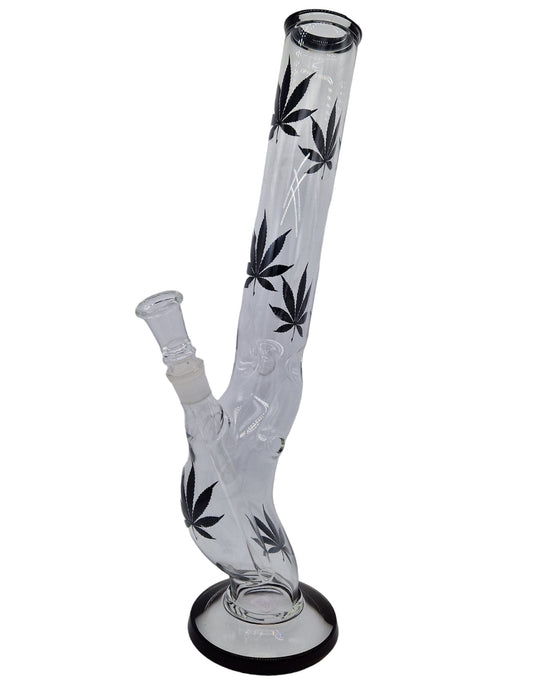 Bong in vetro S - Black Leaves (42 cm)