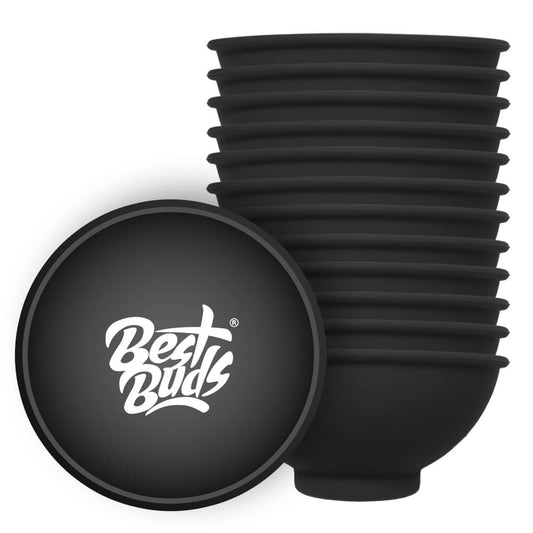 Best Buds Ciotola per Rollare in Silicone 7cm Nero con Logo Bianco